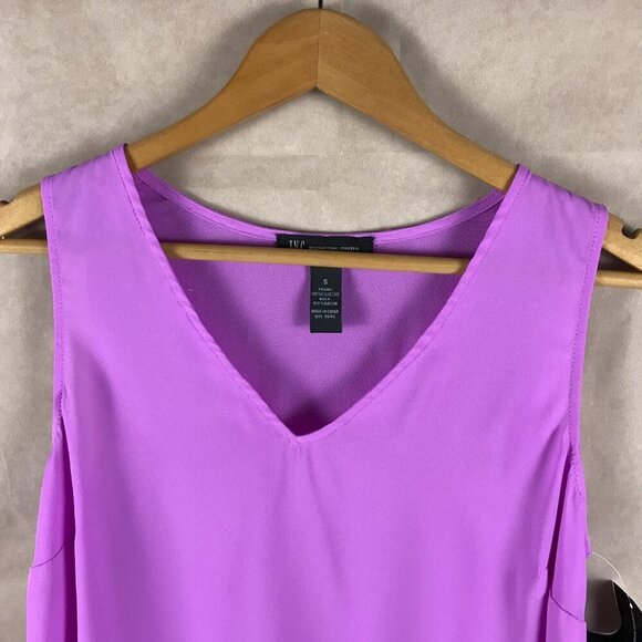 INC Purple V-neck Handkerchief Hem Tunic Tank Top NWT Small - Picture 5 of 7